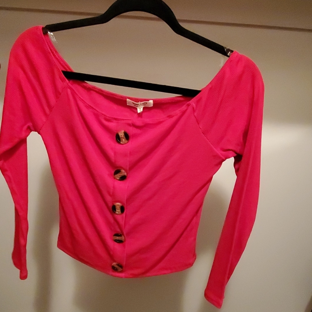 Red long sleeve Crop